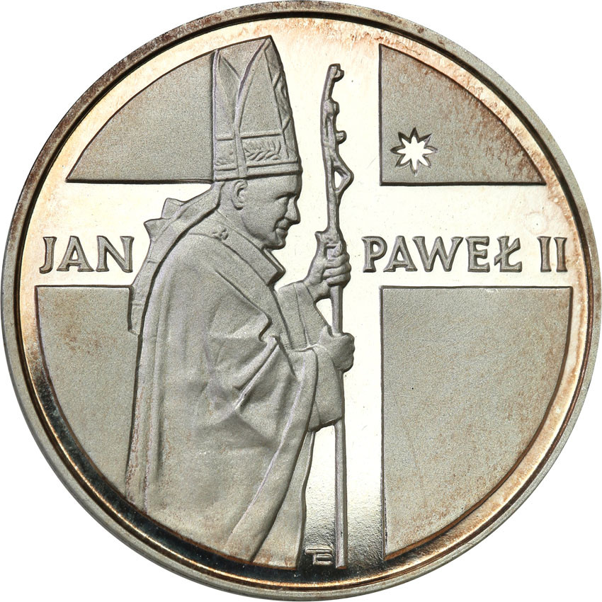 PRL. 10 000 złotych 1989 Jan Paweł II, pastorał